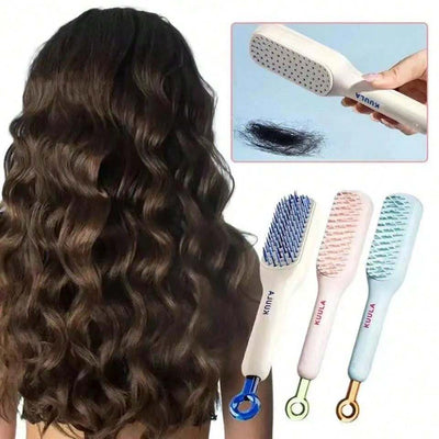 Self Cleaning Hair Comb (random Color) Review by Hamdan Malik