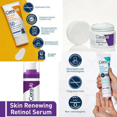 Cerave 4-in-1 Skincare Bundle: Night Cream, Sunblock, Cleanser & Serum For Radiant Skin Review by Mariam Khalil