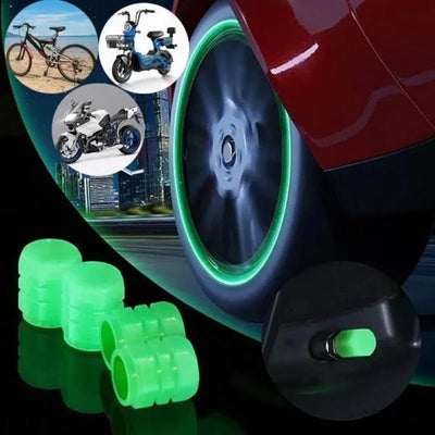 Car Luminous Tire Valve Caps, 4 Piece Set, LED Glow Wheel Valve Covers Review by Sara Al Marzooqi