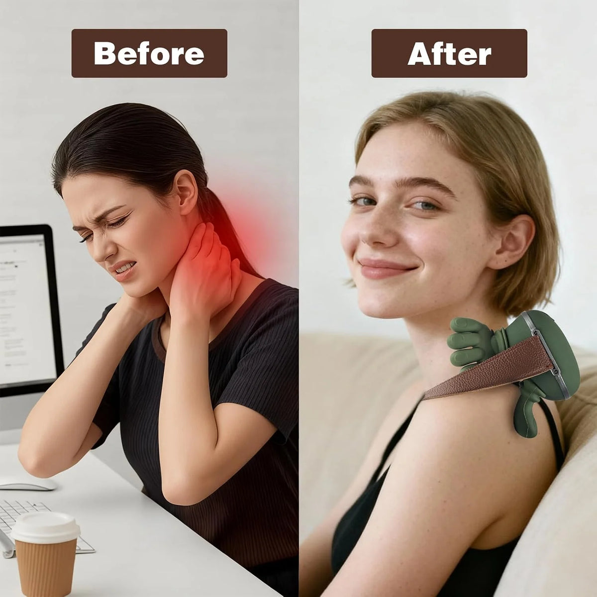 Neck Massager with Heat for Pain Relief deep Tissue,Shoulder & Back Massager 2026 (Upgraded Version)