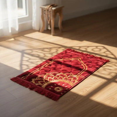 Travel-Friendly Velvet Prayer Mat Review by Hamdan Malik